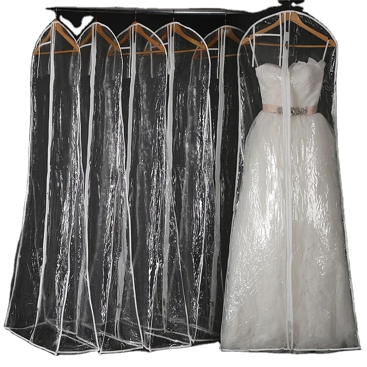 wedding dress bag Your Bags Garment - 72" Garment Bags for Hanging Clothes with 20" Gusset for Puffy Gowns - Durable Dress Cover for Travel or Storage Ideal for storage and transportation of Bridal Gowns 5.5 Mil. Vinyl Wedding Dress