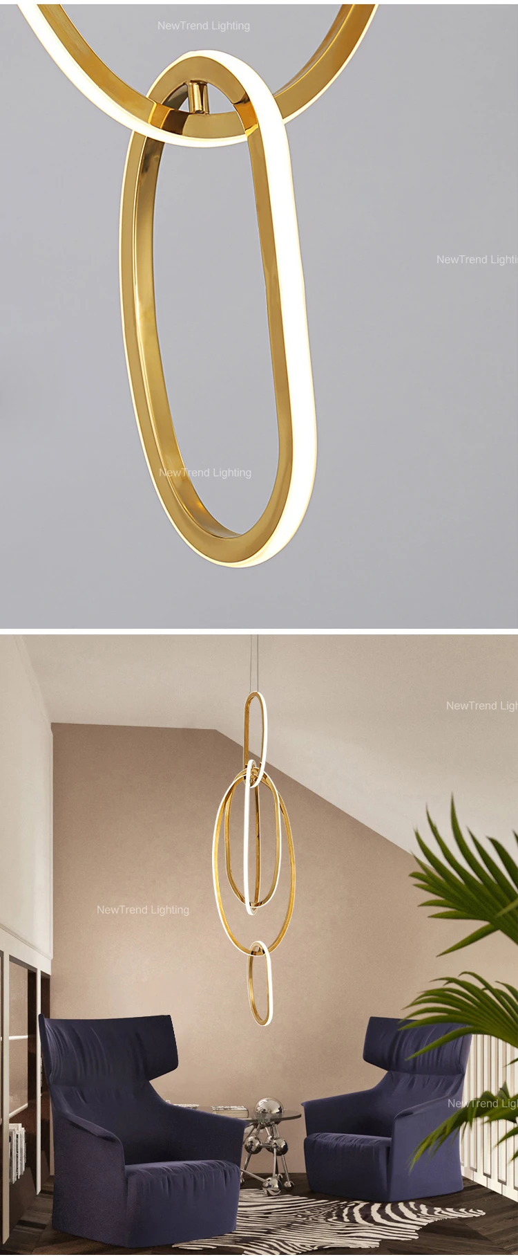 cpl 232 custom circular led hanging lamp home living room dining room staircase metal silicone pendant light-4