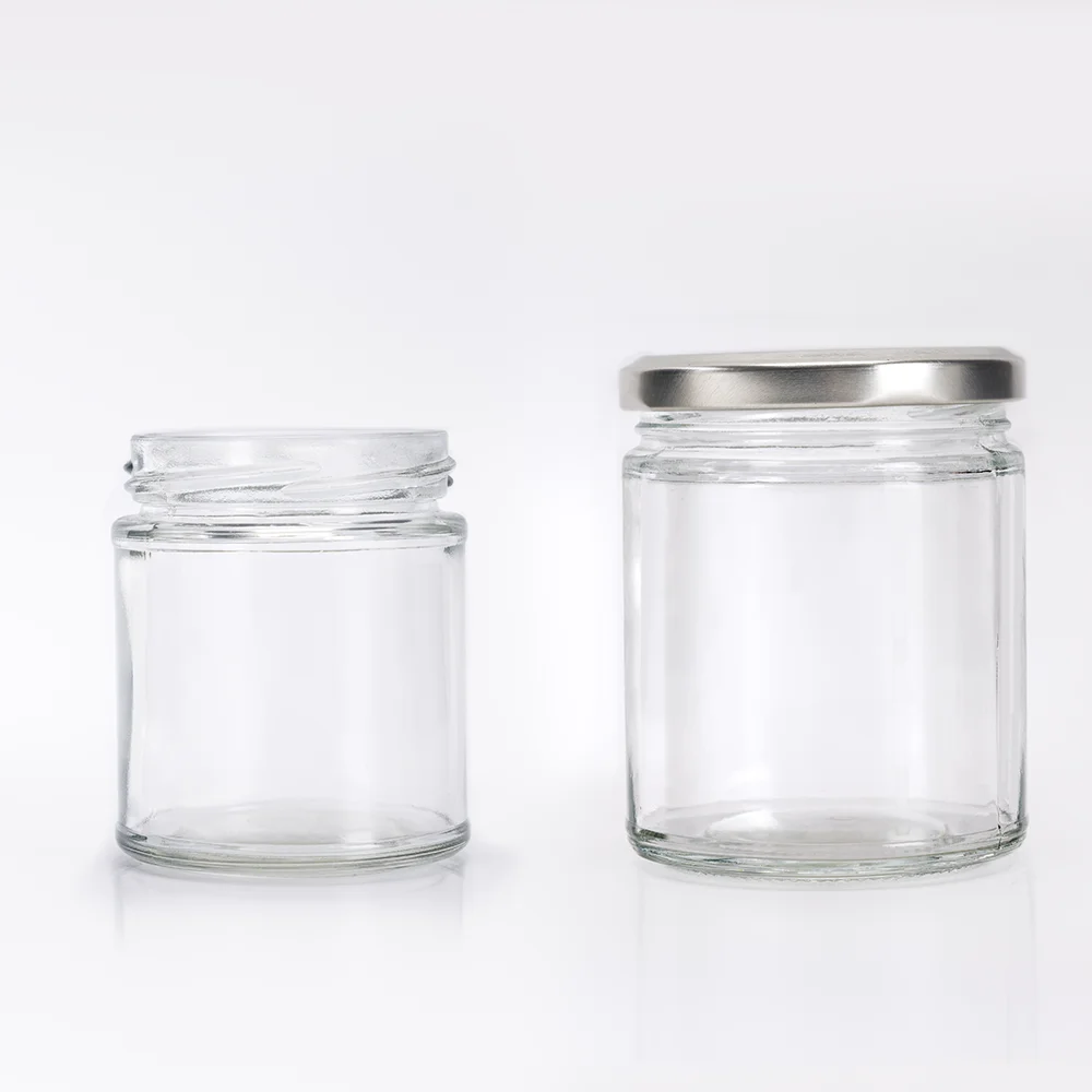 Wholesale 150ml 190ml 210ml 270ml Wide Mouth Straight Side Glass Jars for Food Storage Preserving Pickle Packaging Honey