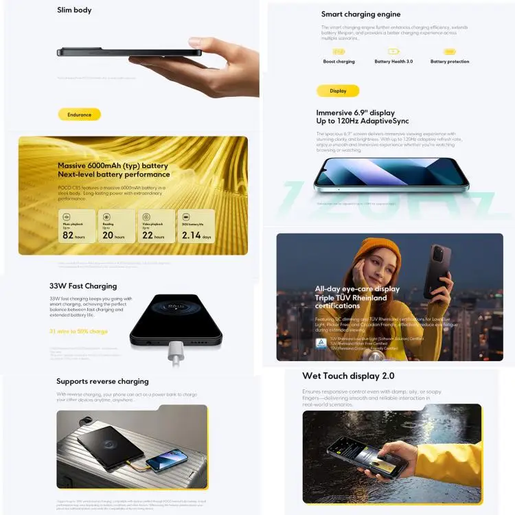 2025 Cheap Xiaomi POCO C85 Global Smart Phone 8GB+256GB Side
