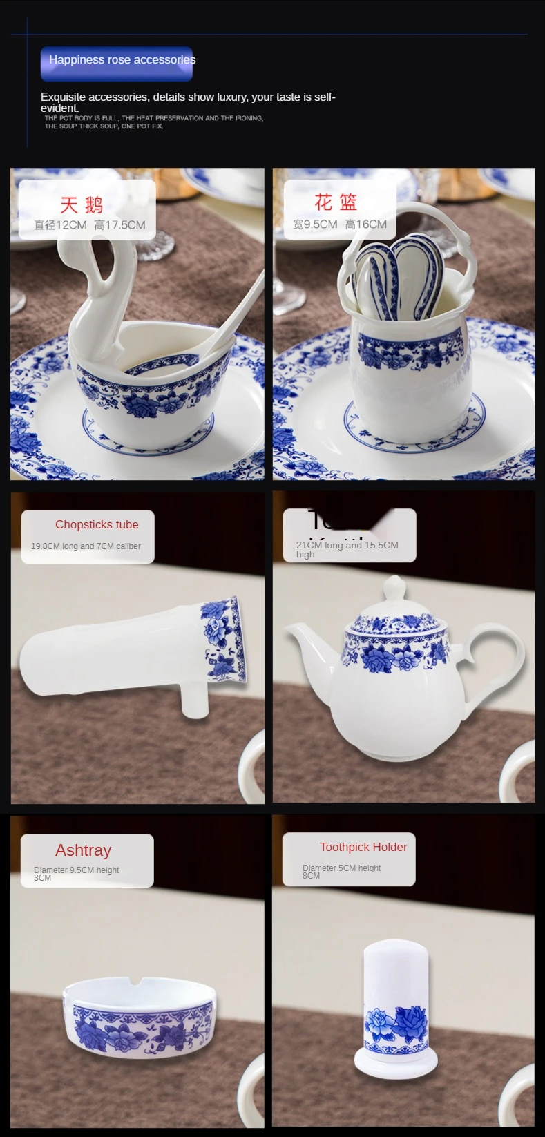 Wholesale Porcelain Tableware Sets 56PCS New Design Fine Bone China Dinnerware Set for 6 People With Flower Decal