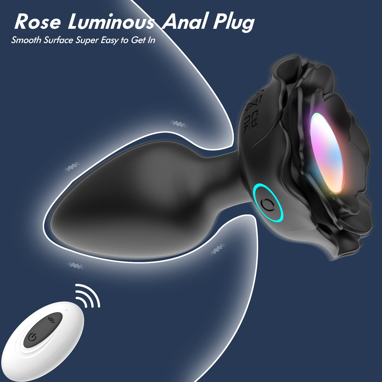 Anal Sex Toy Rose Vibrator For Women Remote Control Butt Plug With 10 Modes Vibrating Prostate