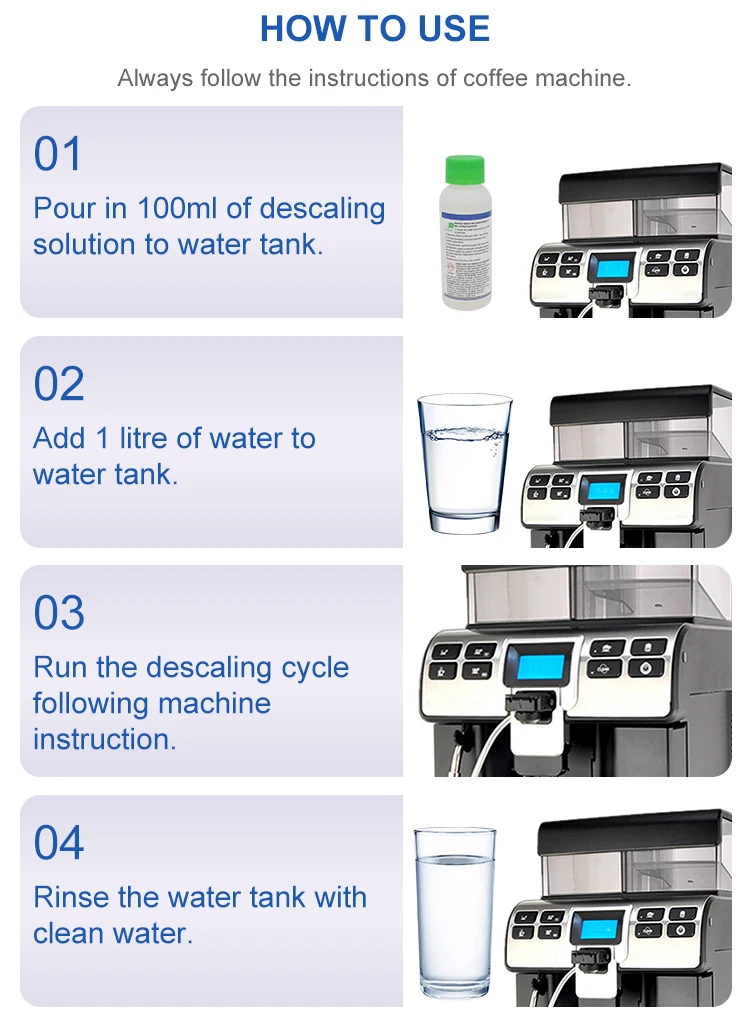 Descaling Solution For Espresso Machine Liquid Coffee Cleaner Detergent