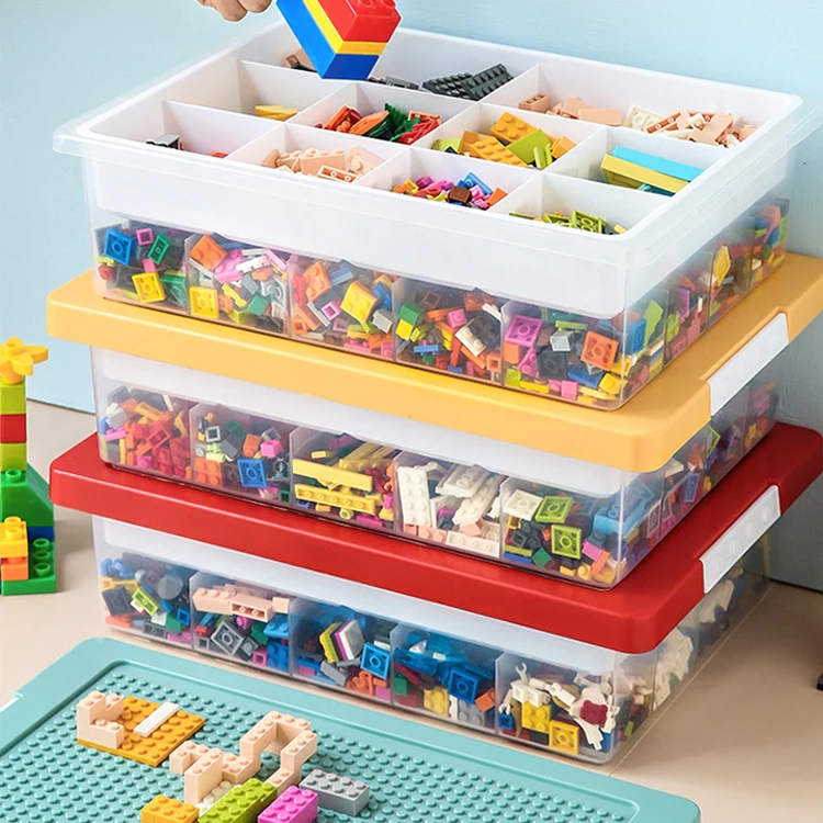 Kids Large Plastic Stackable Toy Storage Box Organizer Container Bin ...