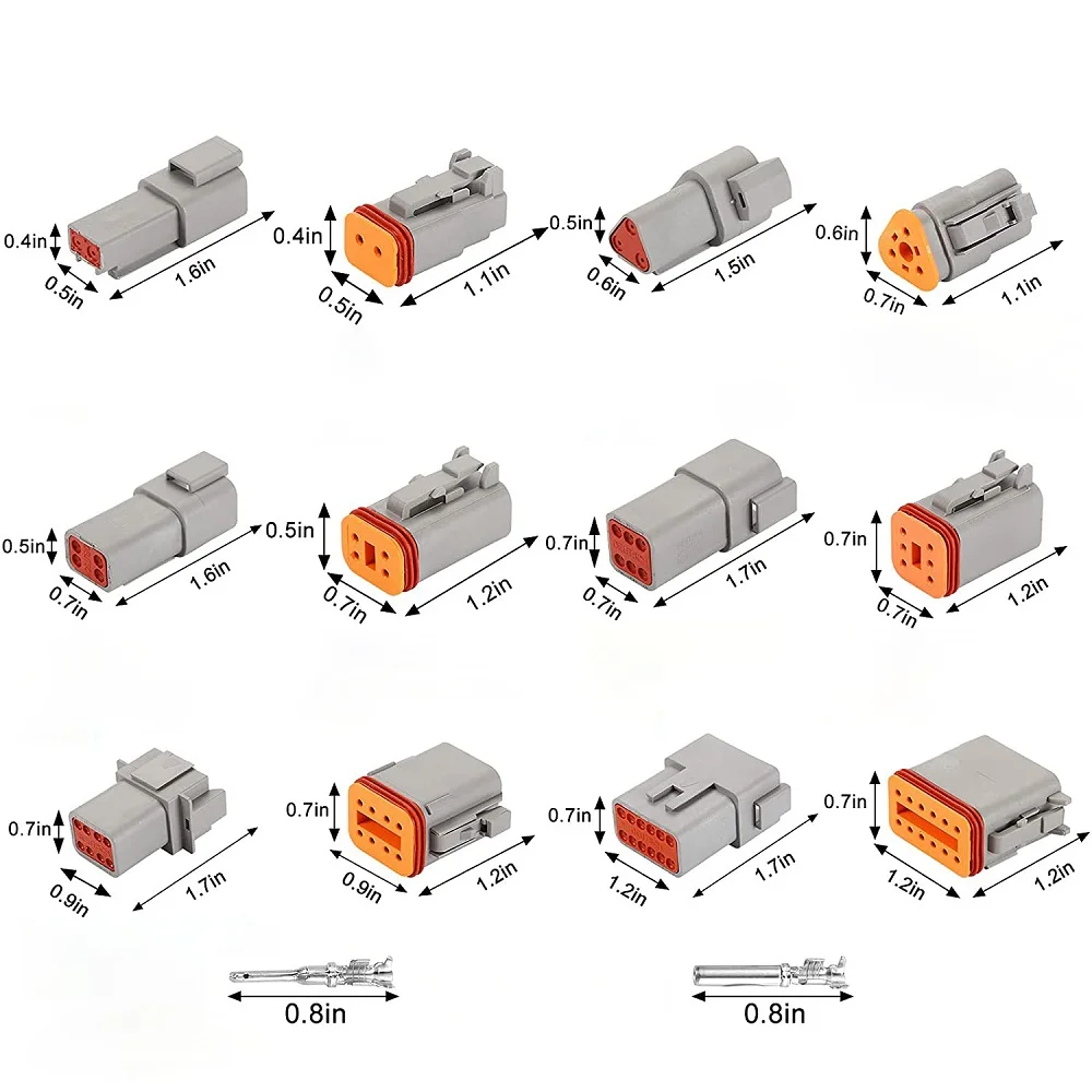 Automotive Wiring Harness Dt Series 2 3 4 5 6 8 12 Pin Waterproof Male