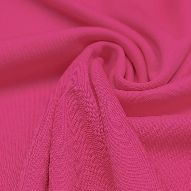 Anti Pilling Knit Polyester Fiber Fabric, Plain Dyed 100 Polyester DTY Interlock Fabric for Clothing/ manufacture