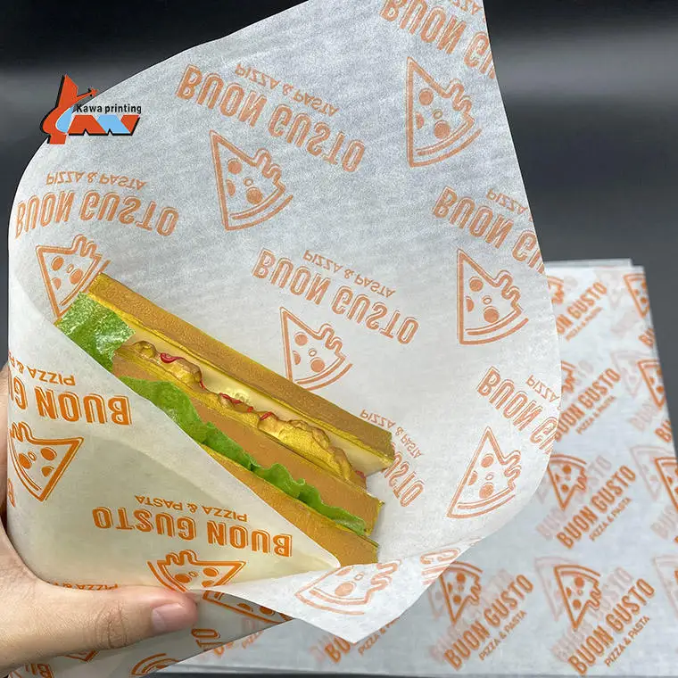 Custom Printed Yellow Greaseproof Paper 100gsm Food Grade Paper Sheets Butter Paper for Packaging
