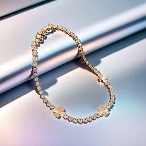 Diamond Zircon 4 Leaf Flower Fashion Chain & Link Bracelets Silver Gold Plated Copper Jewelry Fancy Jewellery for Ladies Women