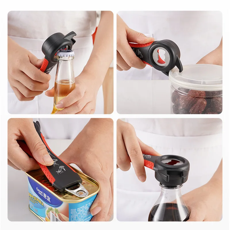 4-in-1 Bottle Gripper Opener: Multifunctional Silicone Handle for Weak  Hands - Perfect for Bottle Caps, Can Lids, Bean Cans, Pickle Bottle Caps &  Soda/Soft Drink Bottle Caps!