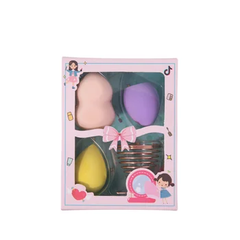 High Quality Multi Color Beauty Sponges Hydrophilicpolyurethane Makeup Blender Sponge with Exquisitepackaging Foundation