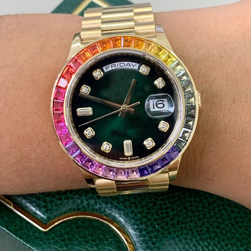 Customizable watch with multicolor bezels Custom Rainbow Bezel Audemars Piguet Royal Oak Offshore  main image 3