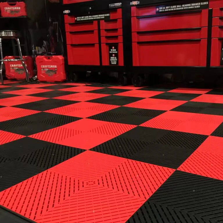 PP Interlocking Mat Anti Slip Interlocking Drainage Garage Floor Tiles Plastic Indoor Floor Graphic Design Free Sample