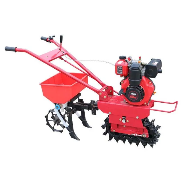 Hand Push Farm Machine Mini Power Tractor Skid Steer Garden Grass Rotary Tiller Cultivator for Sale
