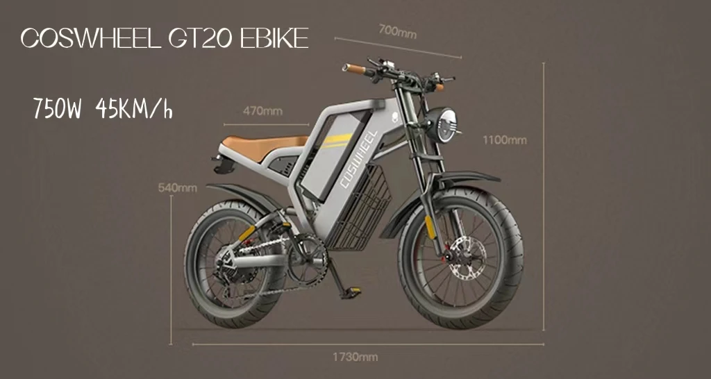 Coswheel Gt20 Adult E Bike Europe Warehouse 48v 25ah 2000 Watt Electric ...