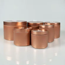 Luxury 2oz 3oz 5-6oz 8oz 10-12oz Empty Container Rose Gold Metal Tins for Candles