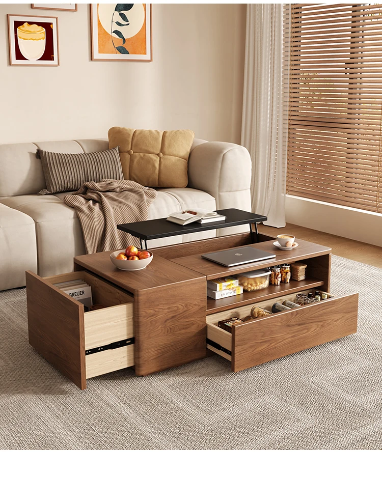 Tae Table Living Room Lift Function Tea Table Modern Minimalist Square Storage ...