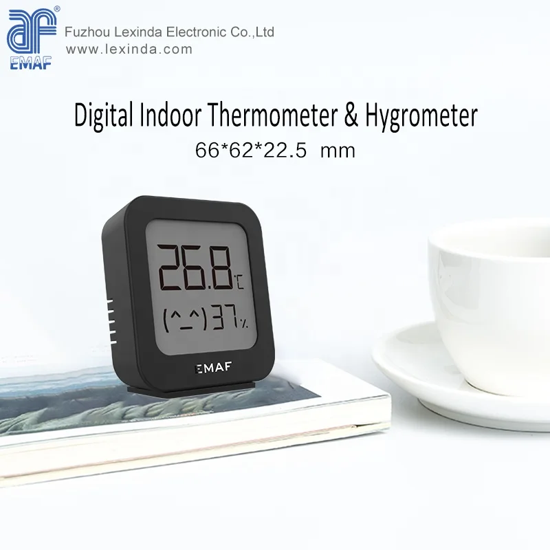 EMAF Accurate Mini Thermo Hygrometer Digital Temperature Humidity Monitor Magnetic Indoor Hygrometer Thermometer Gauge for Home