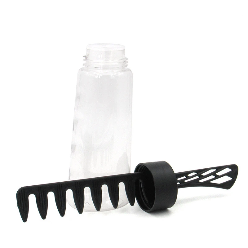 Factory Direct Sales 300ml PET Hair Essential Oil Comb Bottle Plastic Bottle With Comb