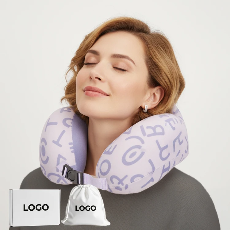 Cuscino da viaggio ergonomico a U personalizzabile, pieghevole, in schiuma memory morbida e respirante, adatto per il collo e friendly per i viaggi in aereo