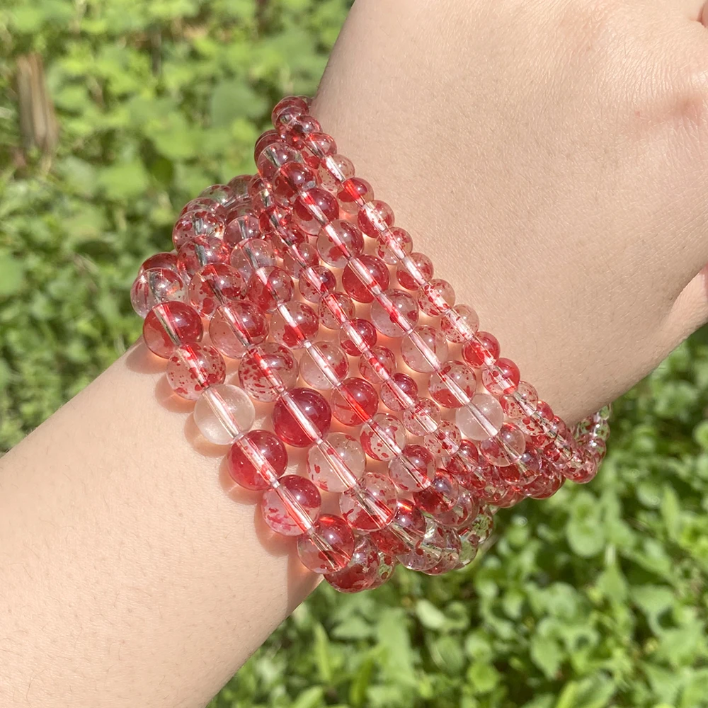 Shop Our New Design Half Red Glass Beads for DIY Jewelry