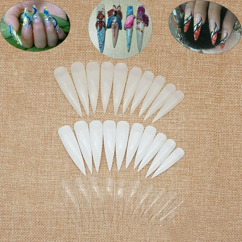 Nail Art False Nail Tips White Clear Natural Color Half Cover Stiletto Sharp Artificial Fingernails 50pcs Bag Buy False Nails High Quality Artificial Nail Tips Product On Alibaba Com