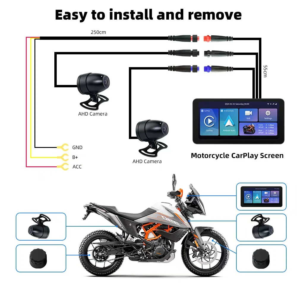 Customized Ips Screen Motorcycle Navigation Tpms Wifi Ota Speedometer With Canbus Communication and Other Motorcycle Accessories - Image 6
