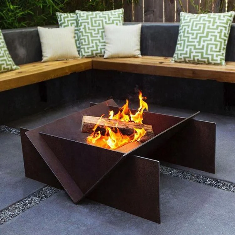 Уличная горелка нового дизайна для двора, стальной ковер Corten