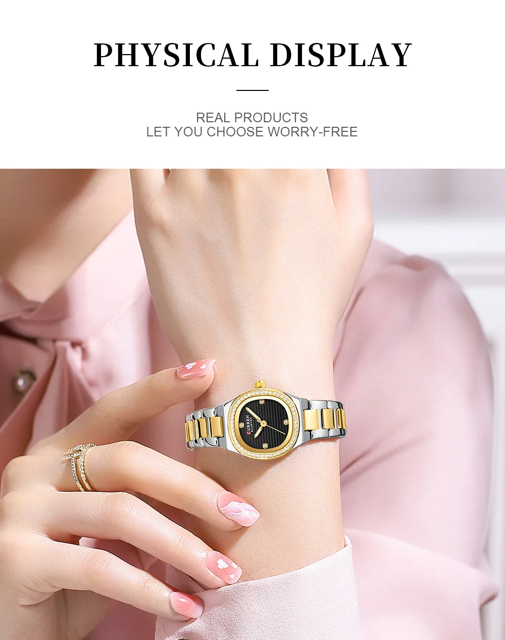 Curren 9101 Square Small Dial Luminous Hands Luxury Diamond Waterproof Stainless Steel Beauty Style Original Watch for Women