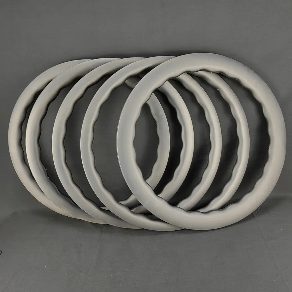 High Quality Carbon Rims 700C Wave  35/40/45/50/55/65mm Depth Carbon Road Bicycle Wheel 28mm Wide Disk Brake