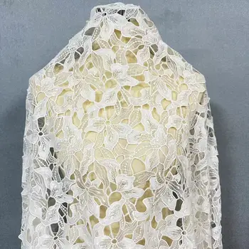 High-End Water Soluble Sheer Hollowed out Lace Embroidery Fabric for Dresses Wedding Dresses Home Textiles and Toys