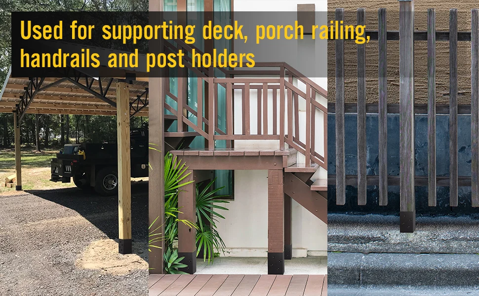  Metal Post Base Holder Post Anchor Brackets Ground Spike 4