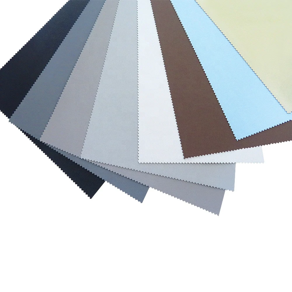 High Quality Polyester Fiber Plain Colorfast Waterproof UV Proof Blackout Roller Blind Fabric for Window Made in China