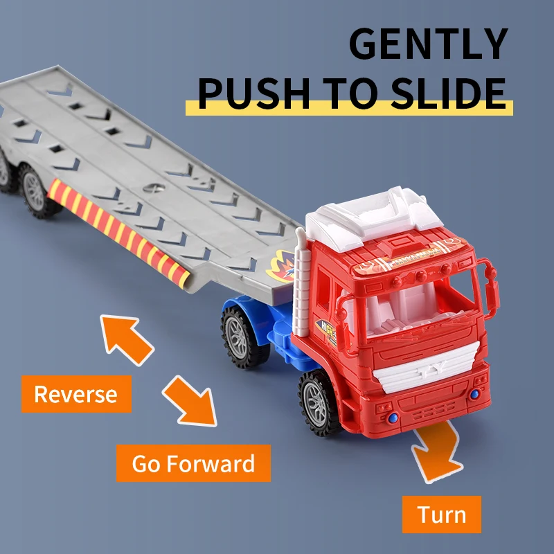 Горячая Распродажа оптовая продажа дешевый инерционный фрикционный мощный пластиковый прицеп буксировочный грузовик игрушка для