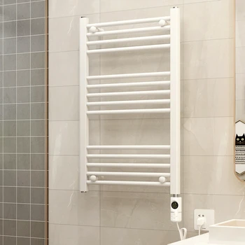 AVONFLOW  Bathroom Electric Heating White Towel Rail Towel Warmer with Multi-function Thermostat