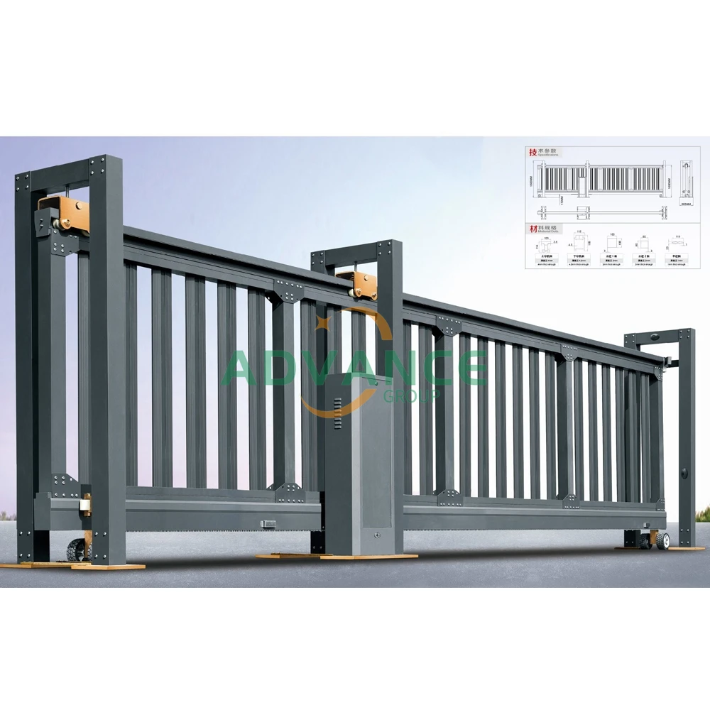 Powder Coating Aluminum Sliding Bottom Roller Cantilever Gate