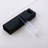 Clear glass spray bottle + black cap + black box