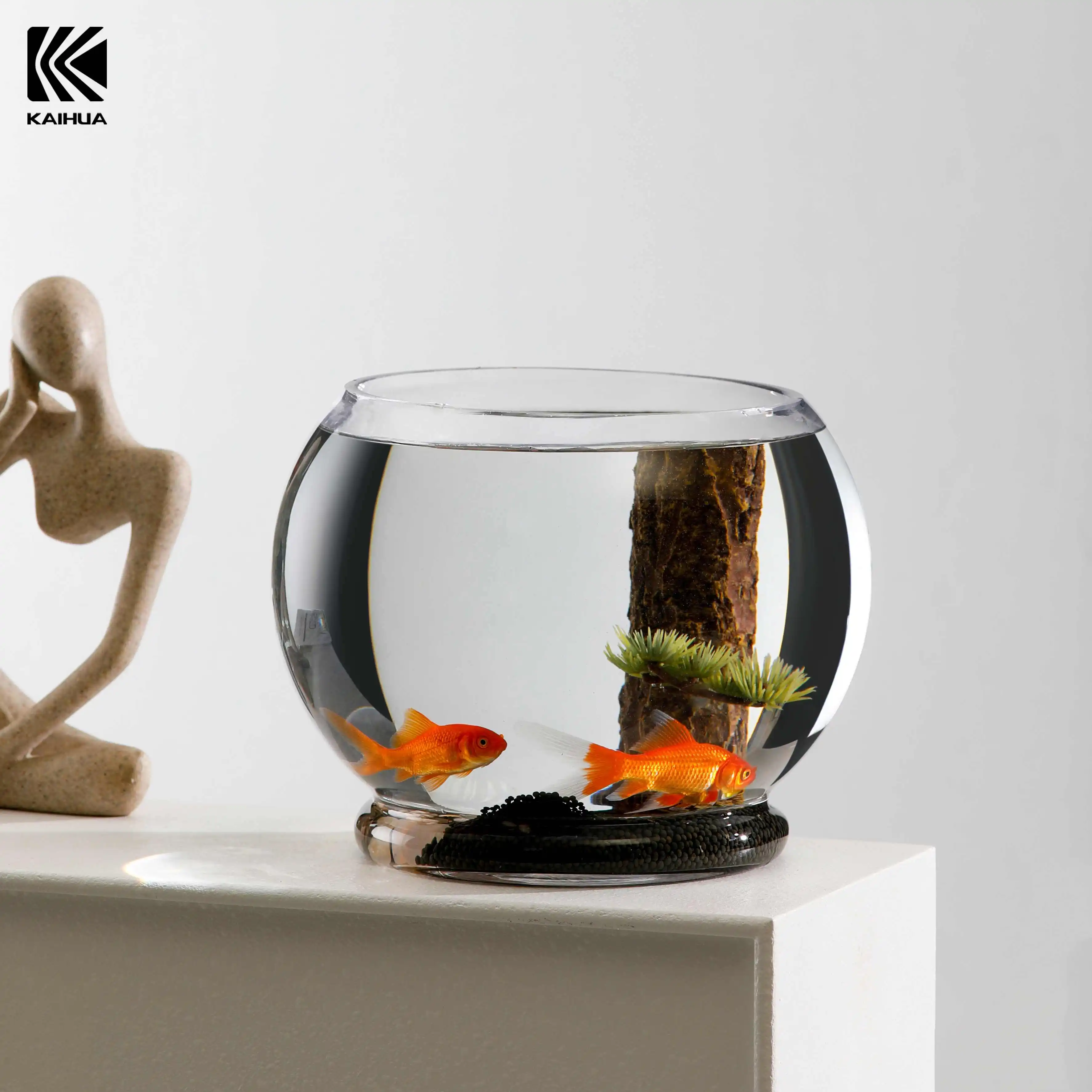 Прозрачный Ландшафтный маленький аквариум круглый мини-резервуар Настольный многоцелевой гидропонный