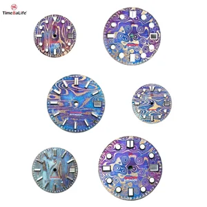 High End Damascus Steel Watch Face for OEM/ODM Fit for NH35/ETA Movement Mechanical Watch Dial Projects