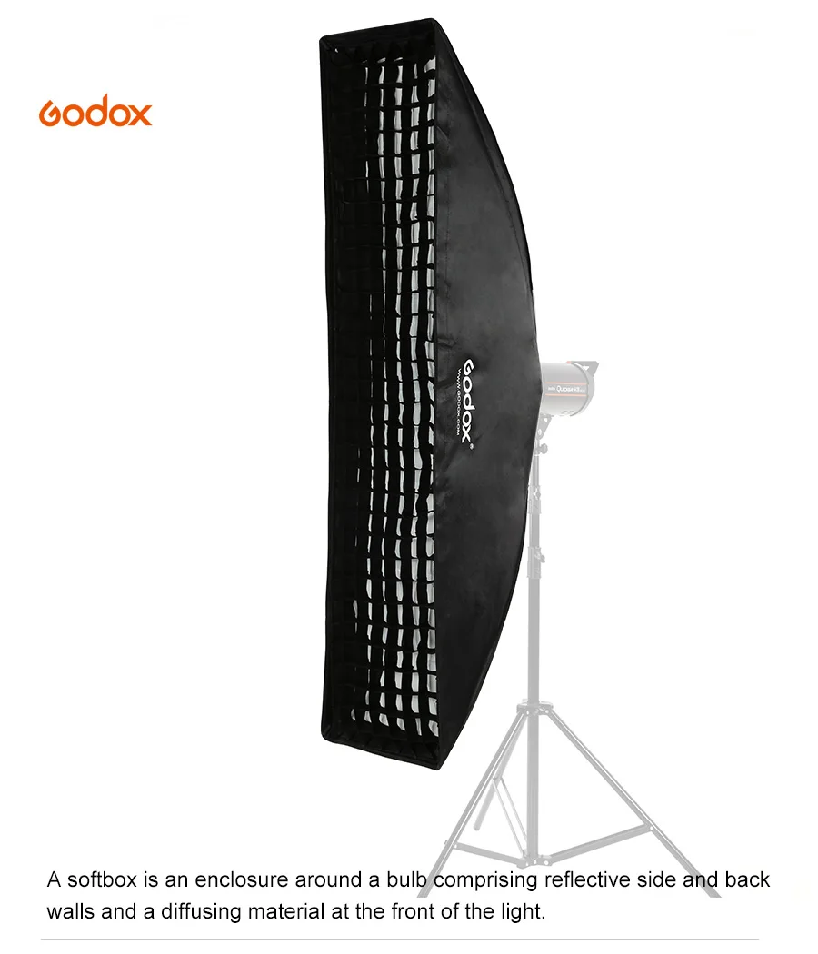 Godox 35cm x 140cm 14x 55 Strip Beehive Honeycomb Grid Softbox Bowens  Mount for Godox Flash Light and Other Studio Flash Light…