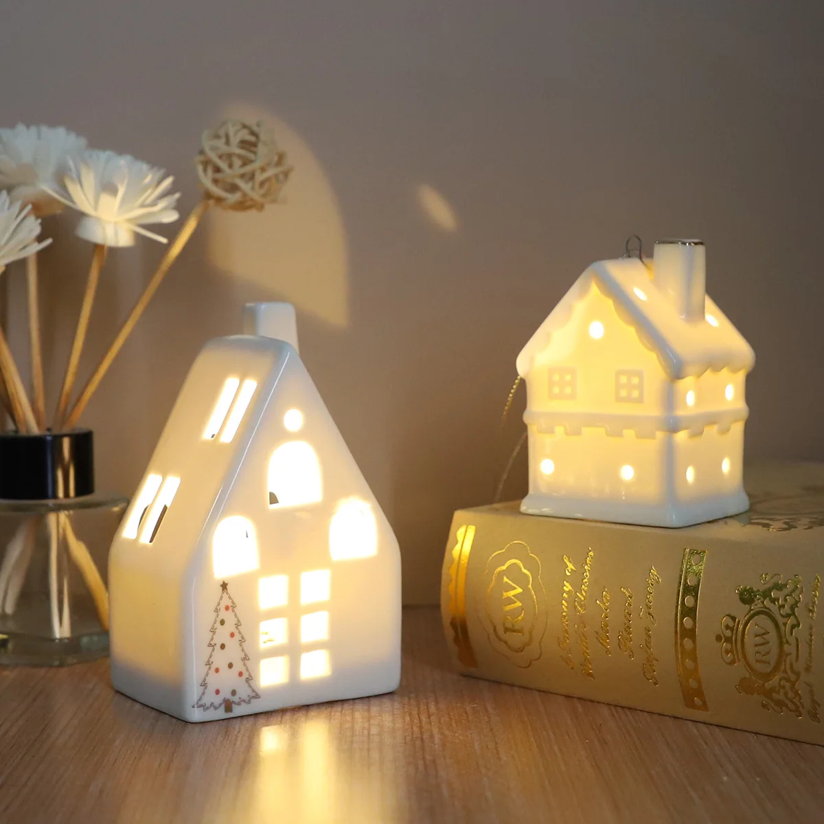 christmas decorations for wholesale merry christmas decorative porcelain christmas village ceramic houses tealight holder