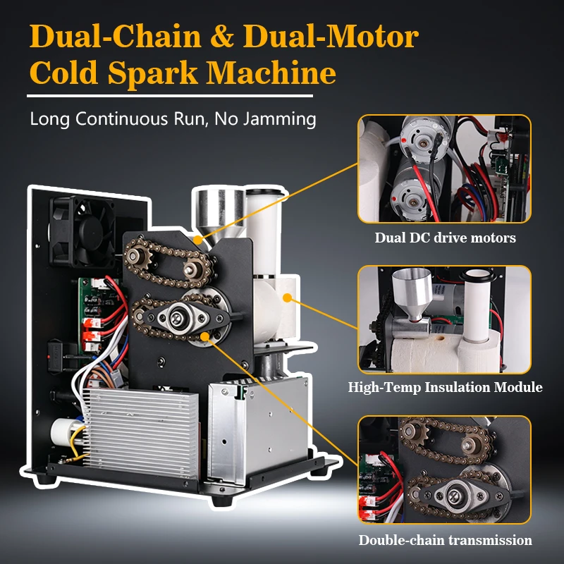 2pcs Cold Sparkler Machine for Weddings & Events - DMX Control