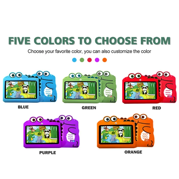 Wintouch 2024 Crocodile 7 Inches Shell Kids Tablet  Android Tablet Wifi Education Android 7 Kids Tablet With Kids Mode and IWawa