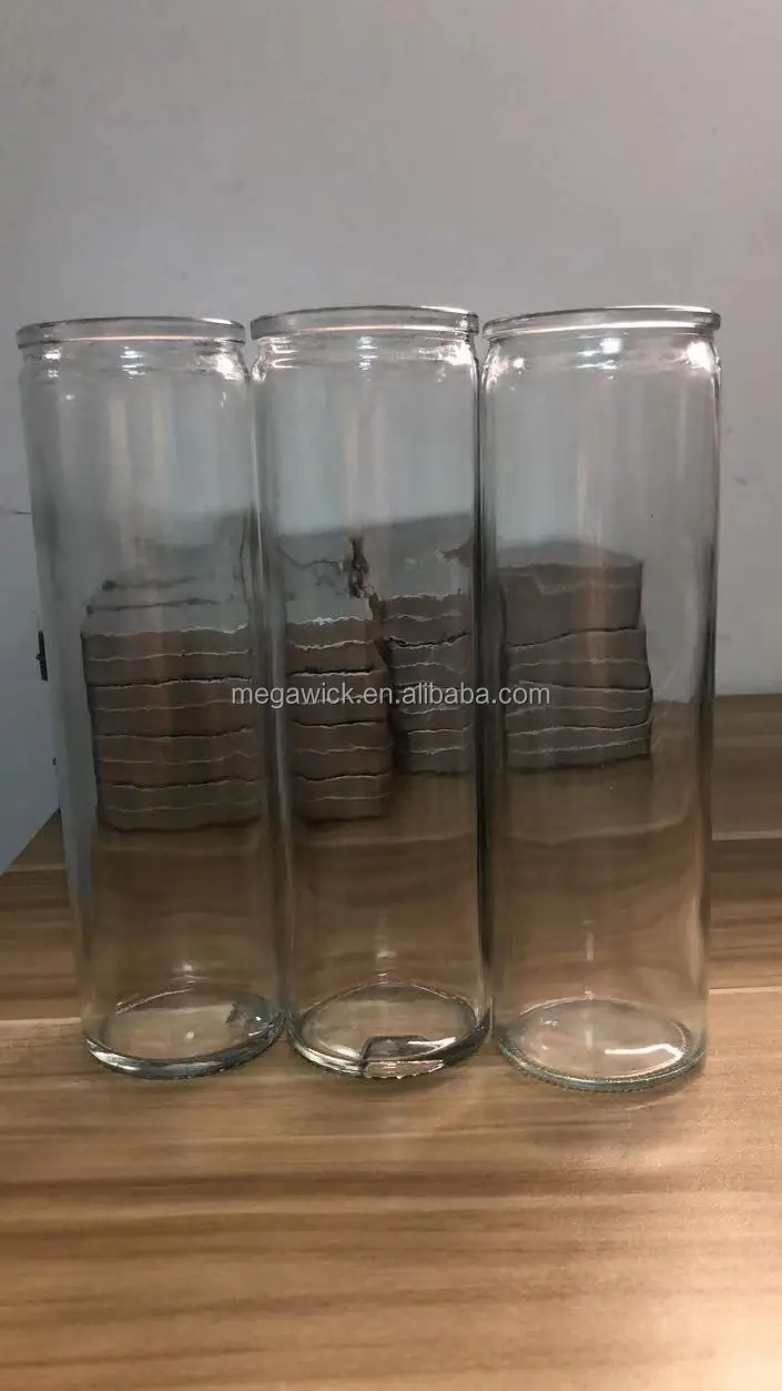 Factory Pillar Glass Jar For Longer Burning 7 Day Candle 6.2x21cm