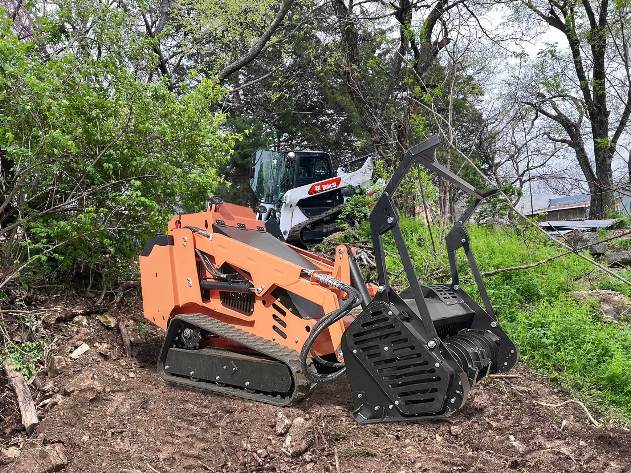 Heavy Duty Forestry Mulcher - Efficient Skid Steer Attachment