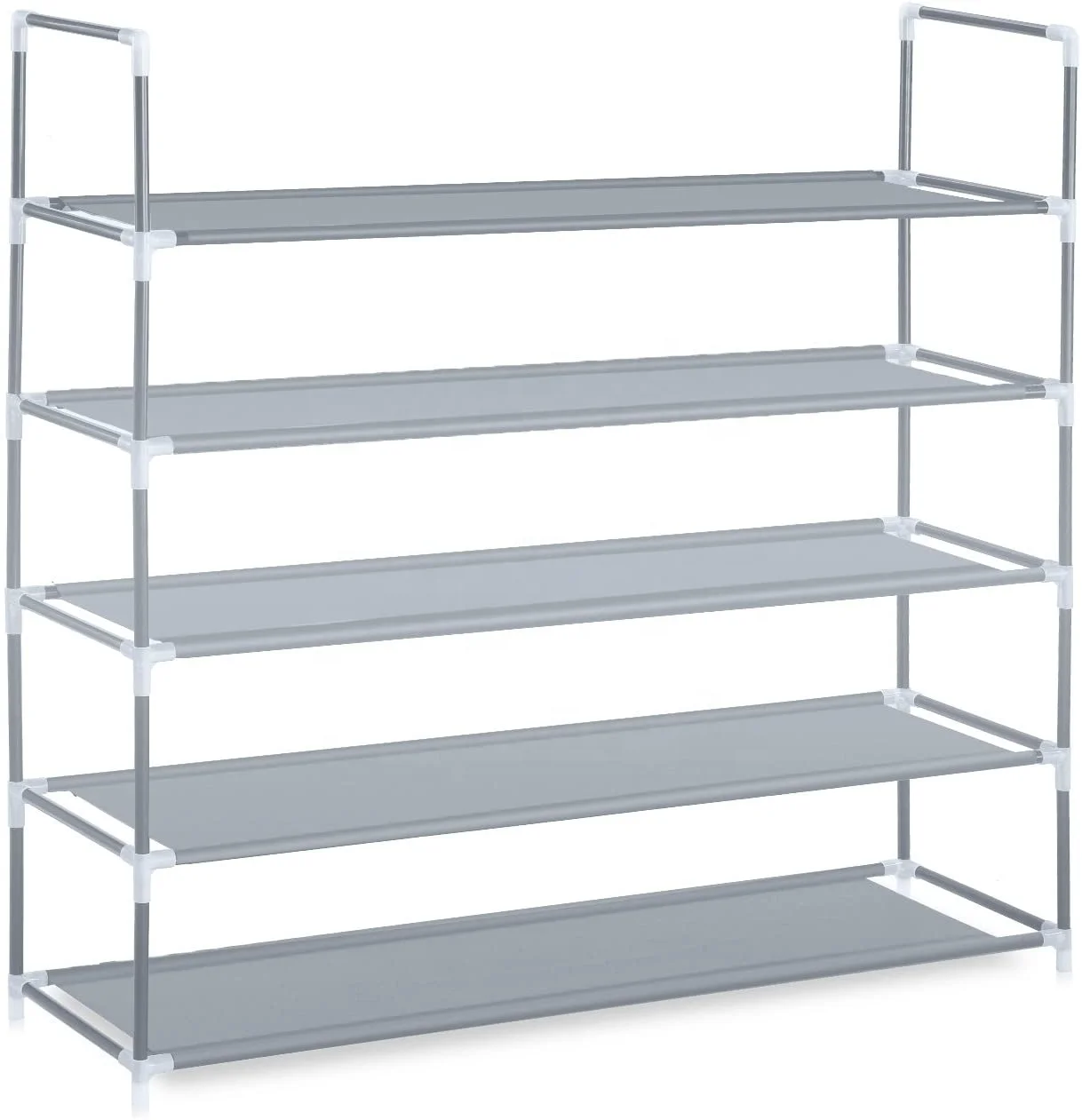 Shoe Rack 5 Tier Durable and Stable Shoe Organizer 25 Pairs Space Saving Non-Woven Fabric Shoe Shelf