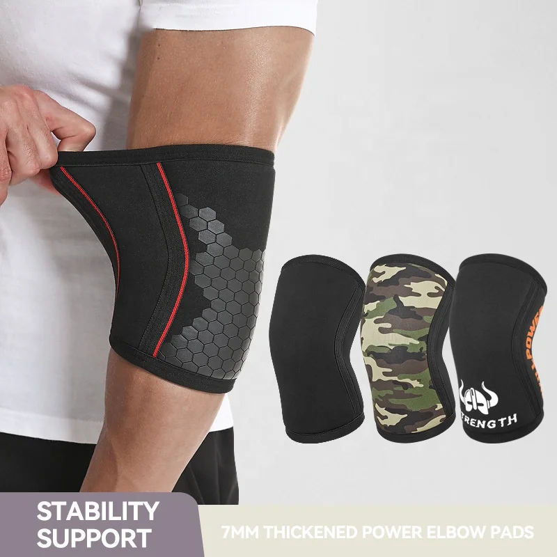 7mm SCR Neoprene Weightlifting Powerlifting Compression Elbow Support Sleeve
