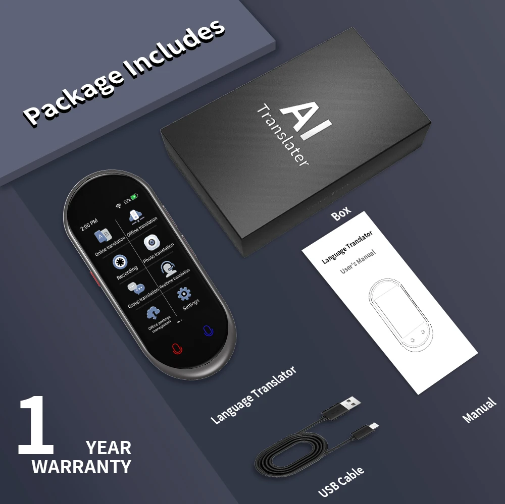 VORMOR Z8 Smart Translator: Wi-Fi & Offline Language Translator