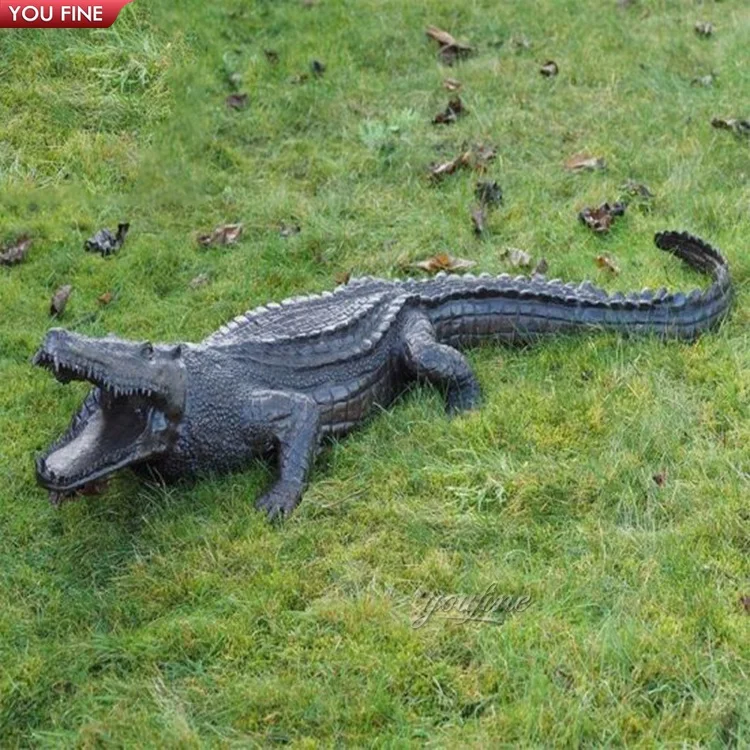 ブロンズ動物彫刻-庭園装飾用鋳造ワニ像金属工芸品| Alibaba.com