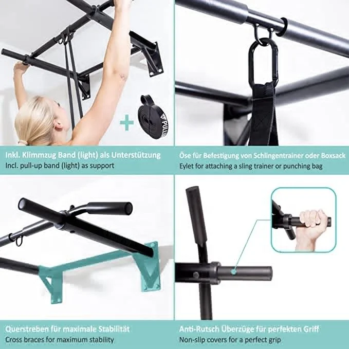 Wellshow Sport Manufacture Pull up Bar Door Pull up Bar Doorway Chin up Bar  Fitness Equipment