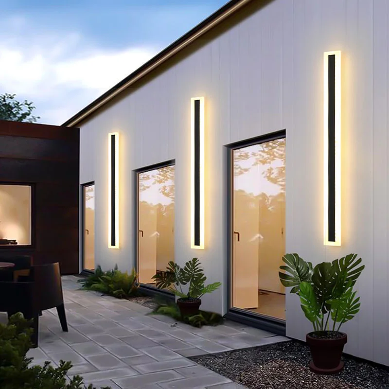 Modern Led Wall Light Long Strip Liner Garden Porch Outdoor Led Wall Lamp Sconce Wall Light